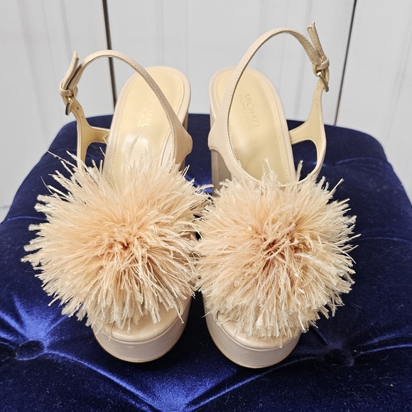 MICHAEL MICHAEL KORS Feather Pompom Platform Sandals - Picture 3 of 14